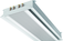 Tweezijdig uitblazend plafondinductierooster voor 600 en 625 plafondraster met horizontale warmtewisselaar